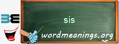 WordMeaning blackboard for sis